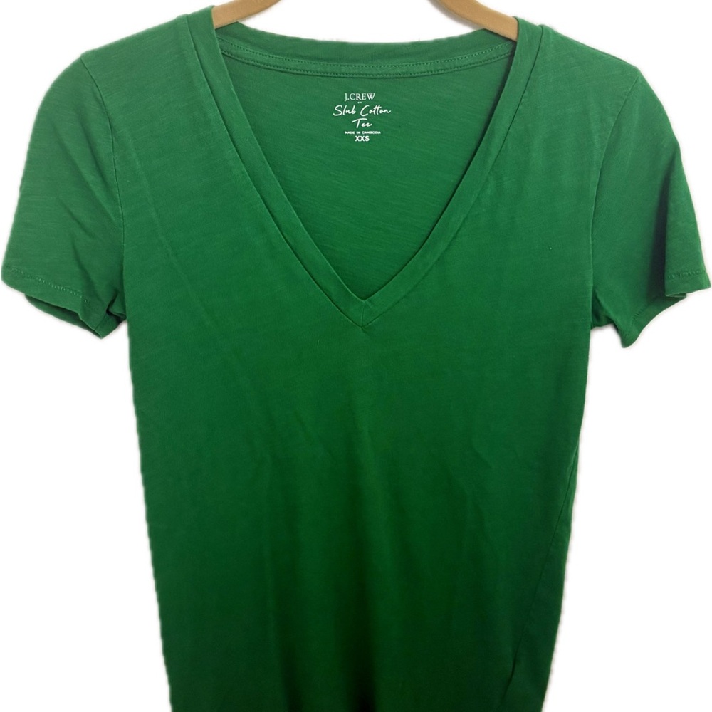 J.Crew Green V-Neck T-Shirt